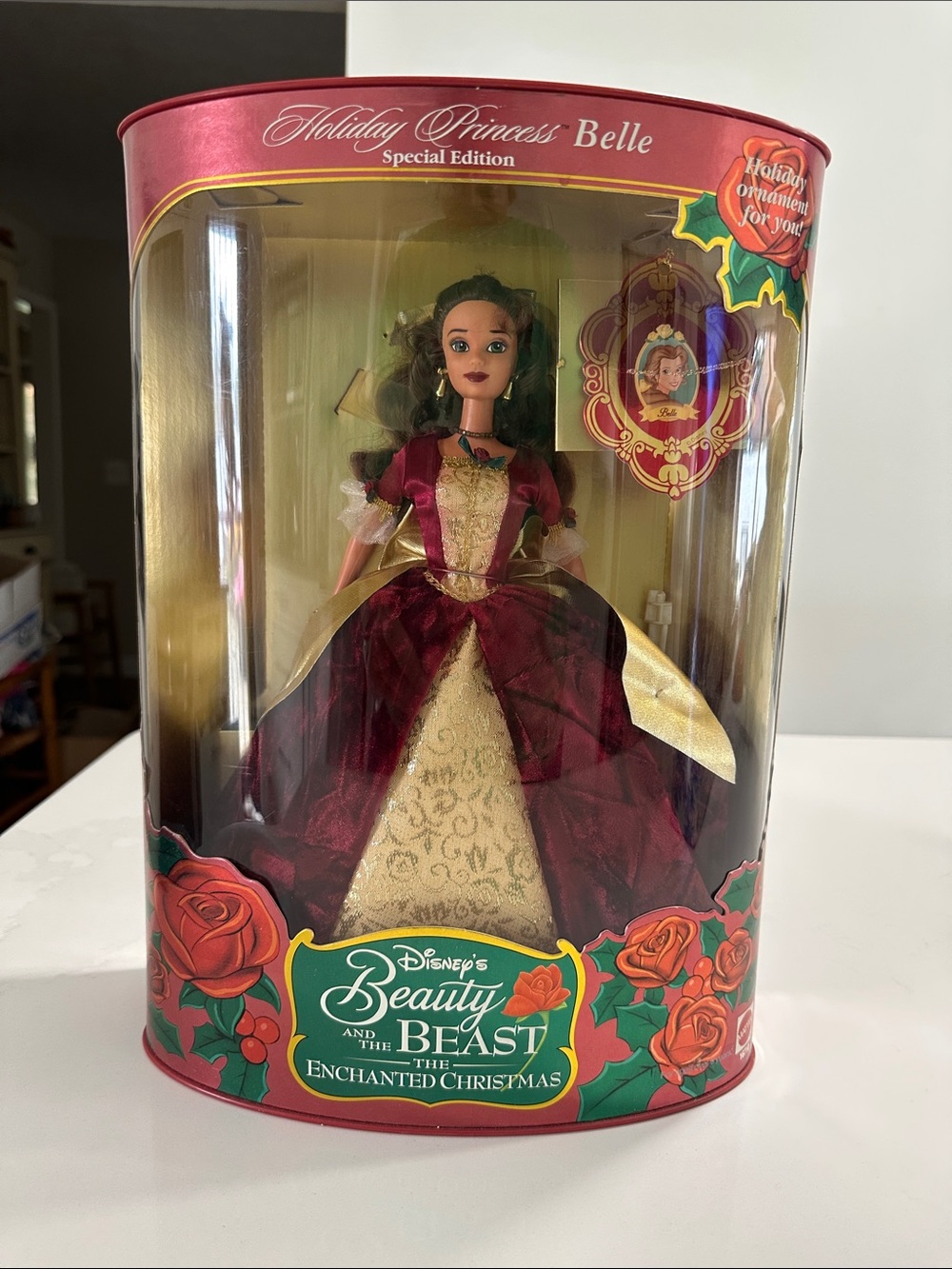 NIB 1997 Disney Holiday Princess Belle Doll 11”